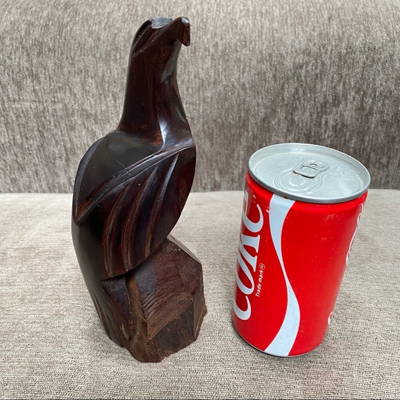 Hand Carved Wooden Ironwood HAWK FALCON Bird of Prey - Picture 2 of 8